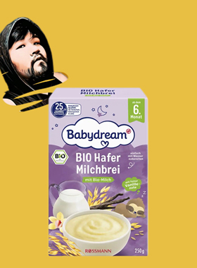 德国直邮【全场满300包邮】babydream6个月+有机牛奶燕麦粥250g