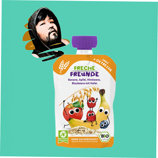 德国直邮300包邮freche freunde6个月燕麦香蕉苹果树莓蓝莓果泥