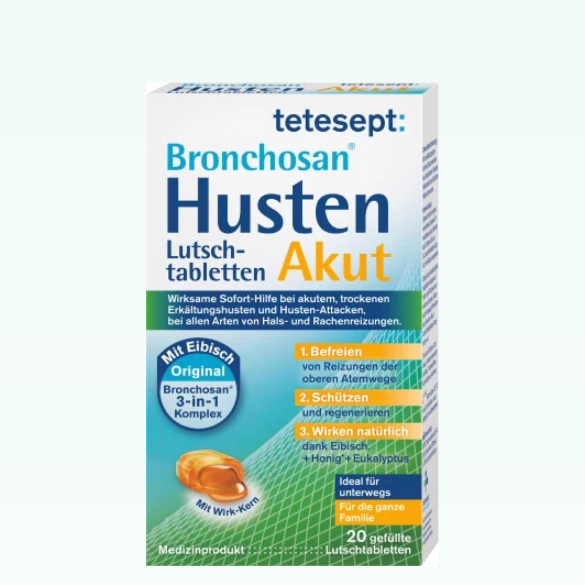 德国直邮【全场满300包邮】tetesept三合一急性止咳喉糖含片20粒