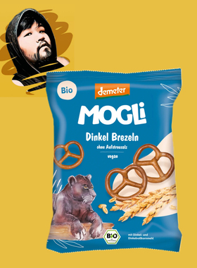 德国直邮满300包邮mogli3岁+demeter有机椒盐八字饼干50g