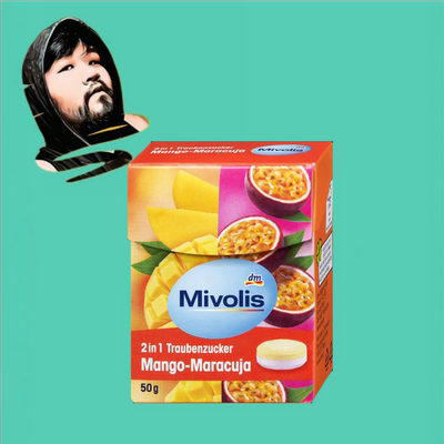 德国直邮【全场满300包邮】Mivolis二合一芒果百香果味葡萄糖50g