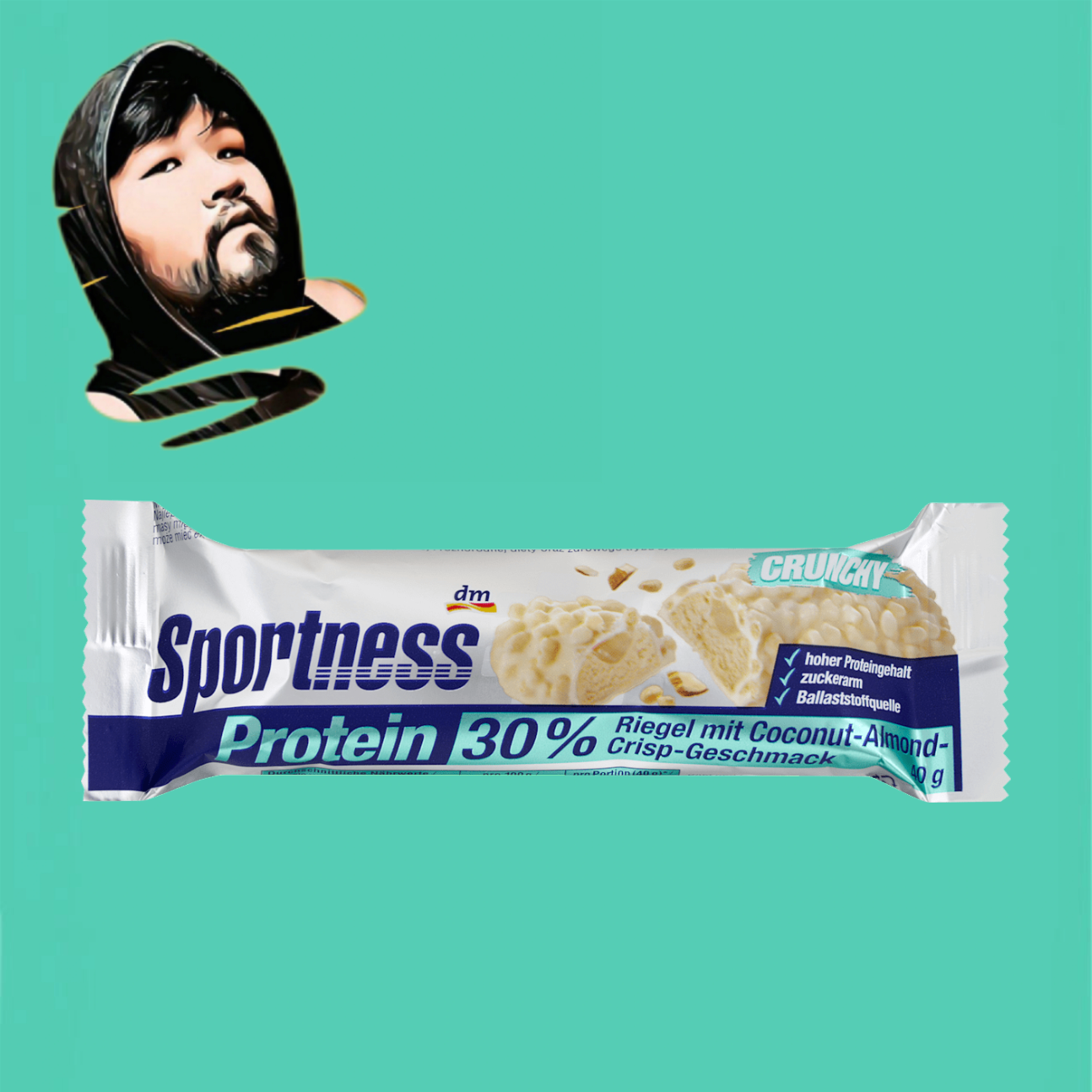 德国直邮【全场满300包邮】Sportness椰子杏仁脆片30%蛋白棒40g