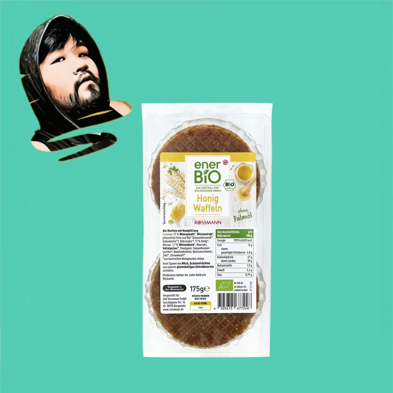 德国直邮【全场满300包邮】ener bio有机蜂蜜米饼175g