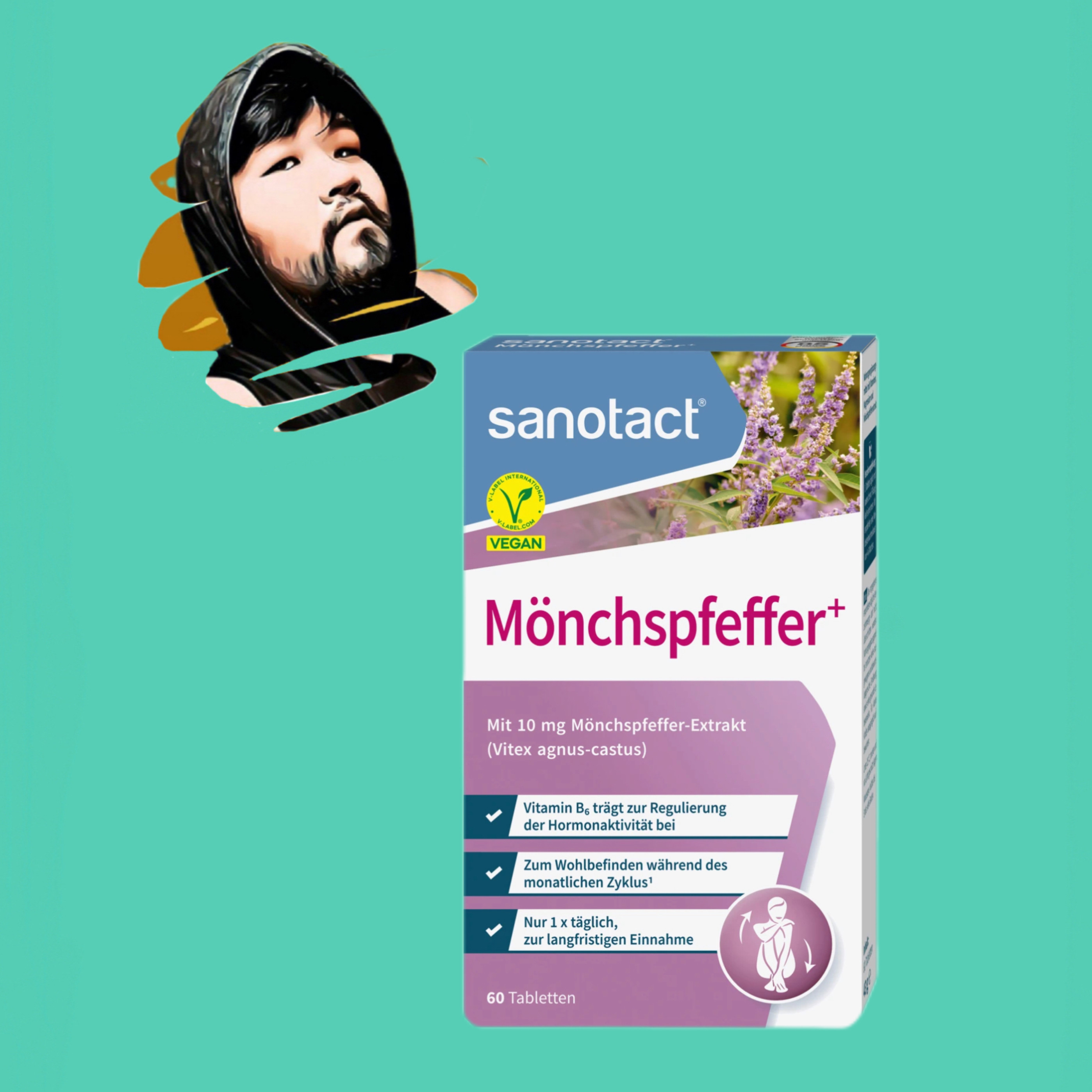 德国直邮【满300包邮】sanotact穗花牡荆维生素B6复合维生素片43g图片