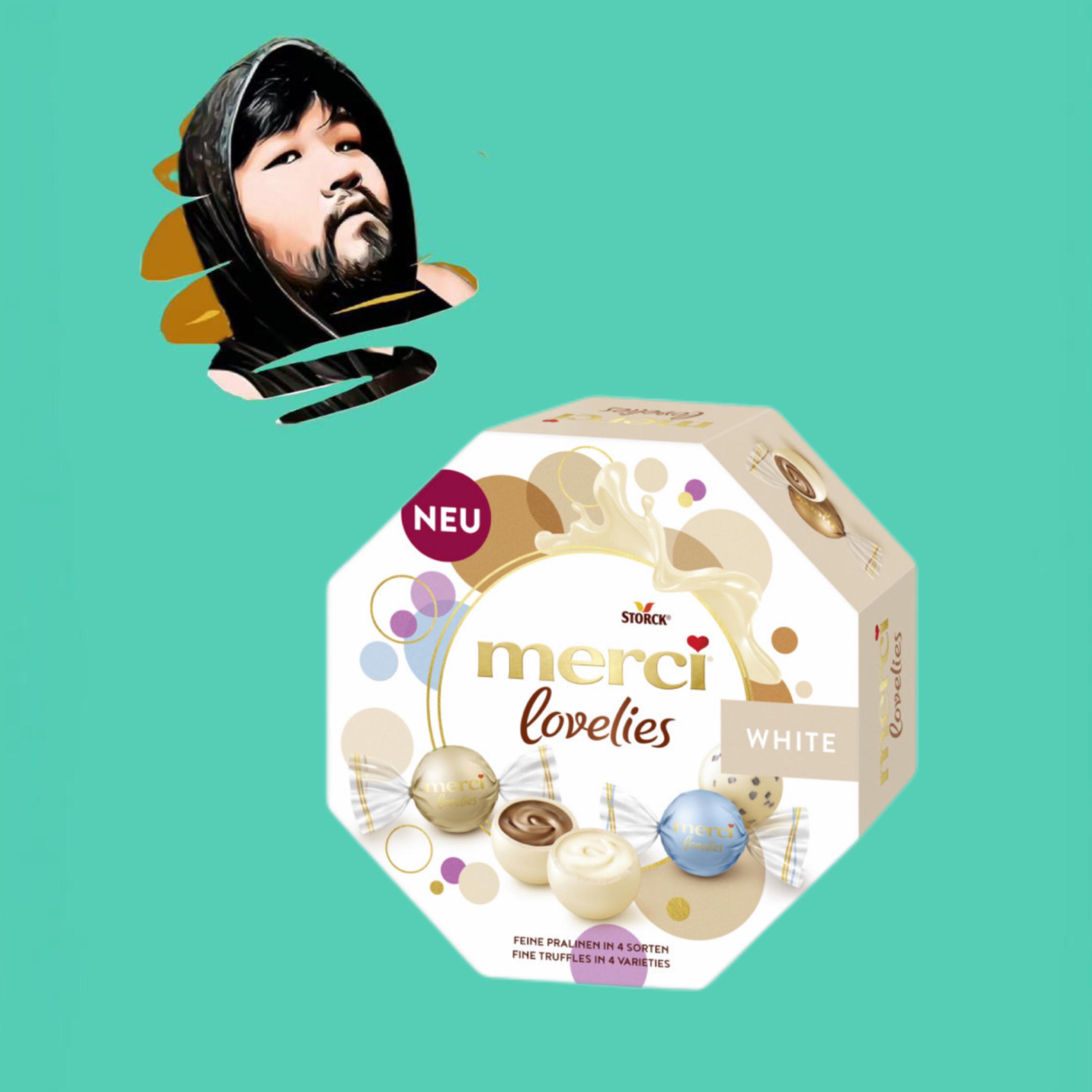 德国直邮【全场满300包邮】Merci挚爱夹心白巧克力185g