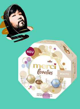 德国直邮【全场满300包邮】Merci挚爱夹心白巧克力185g