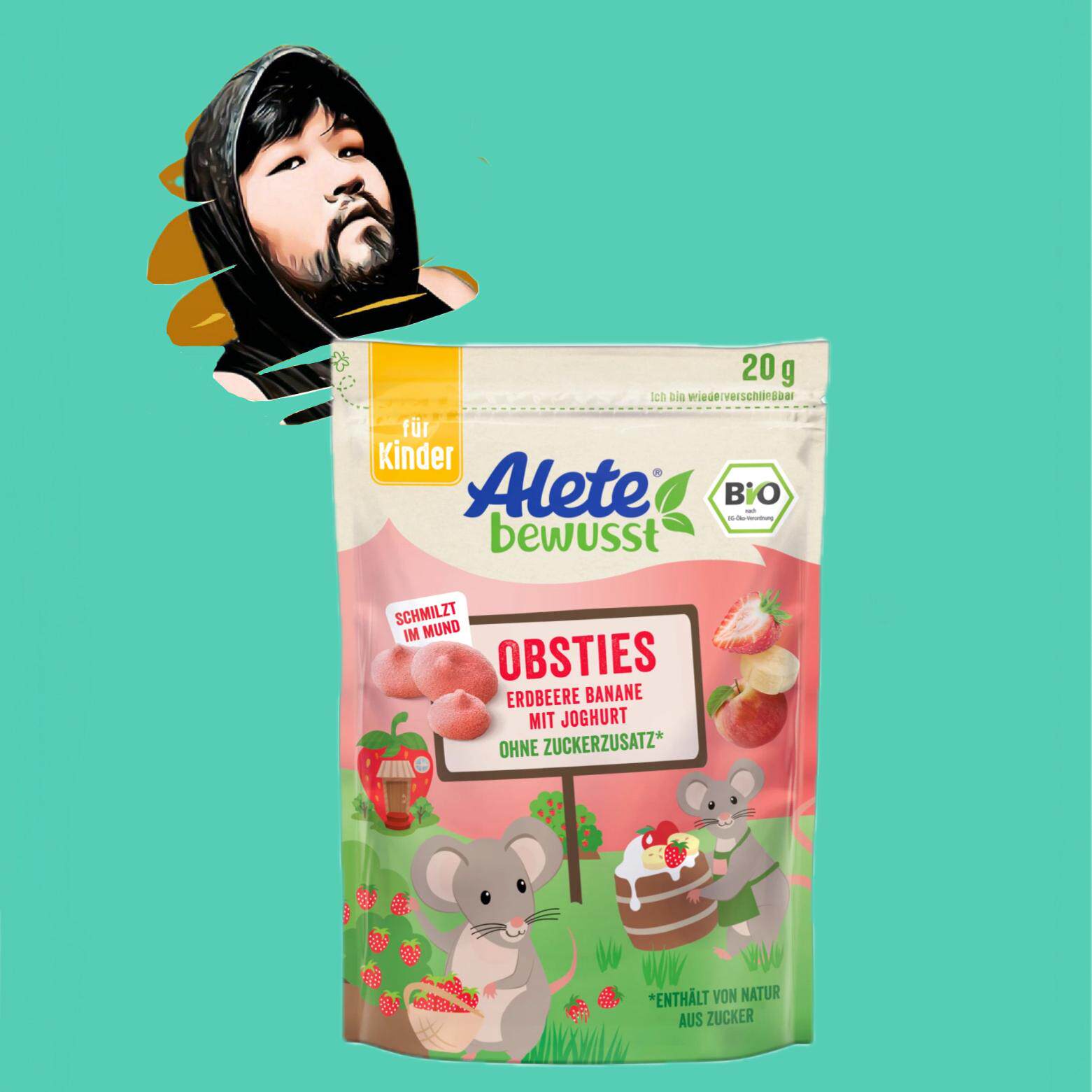 德国直邮【全场满300包邮】Alete3岁+有机草莓香蕉优格溶豆20g