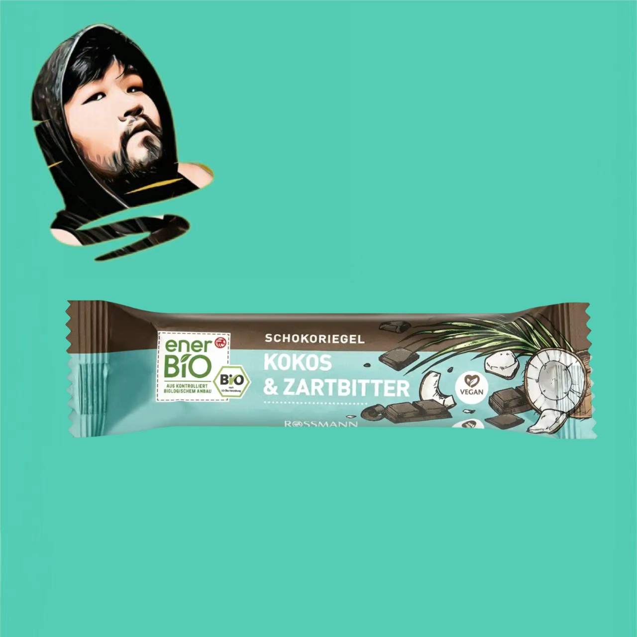 德国直邮【全场满300包邮】ener bio有机椰子黑巧克力蛋白棒40g