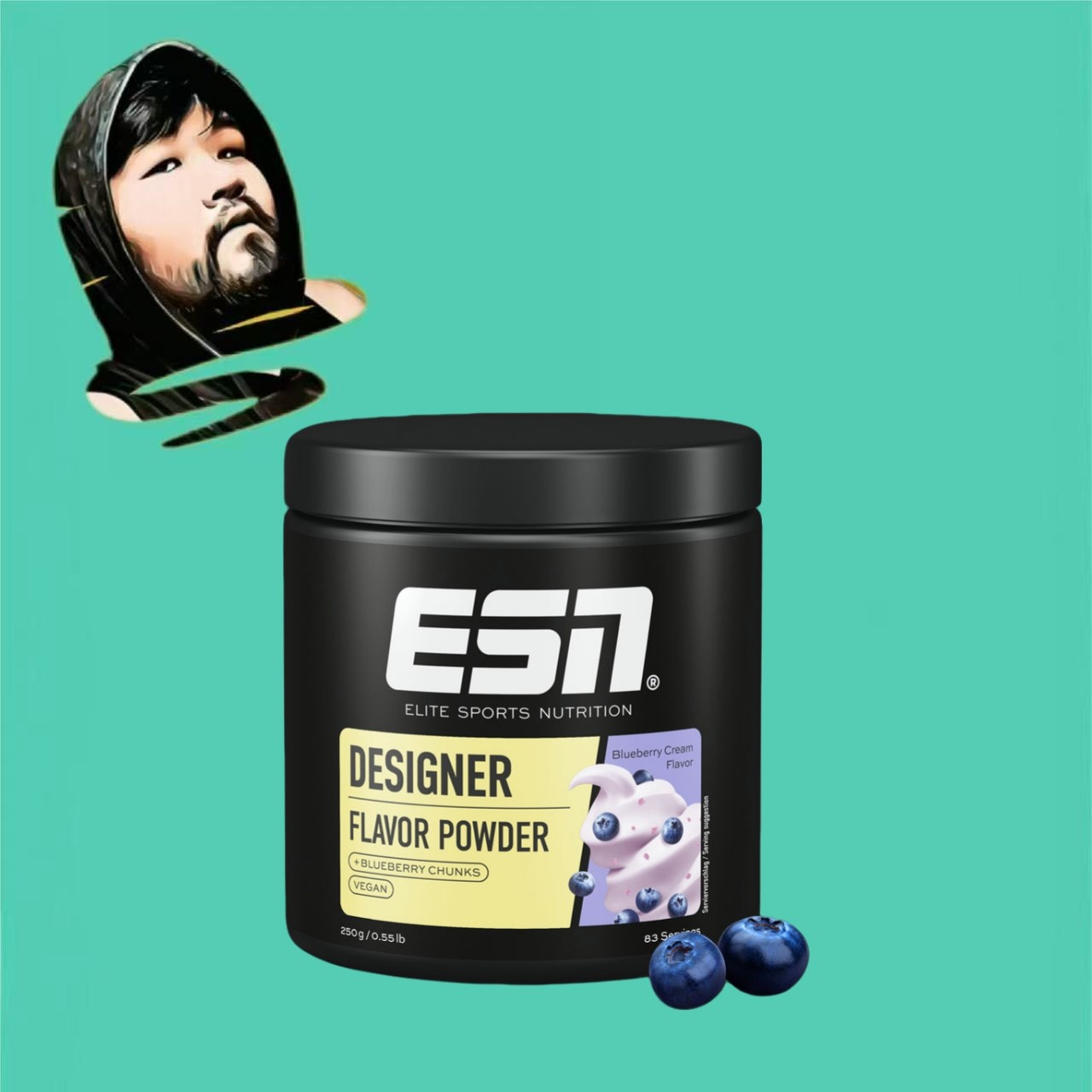 德国直邮【全场满300包邮】ESN蓝莓奶油设计师风味粉250g