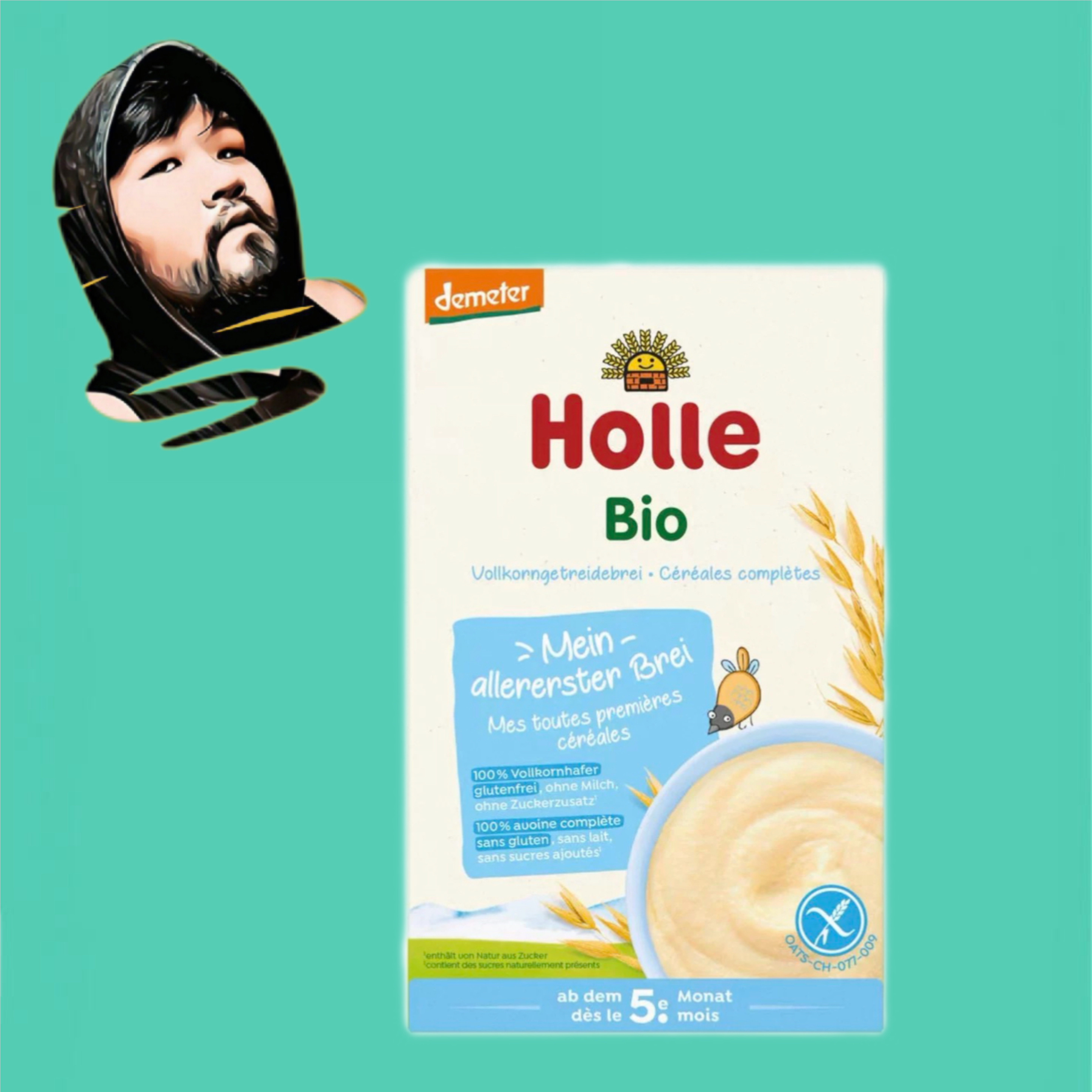 【满300包邮】holle5个月+有机demeter全谷物燕麦粥250g
