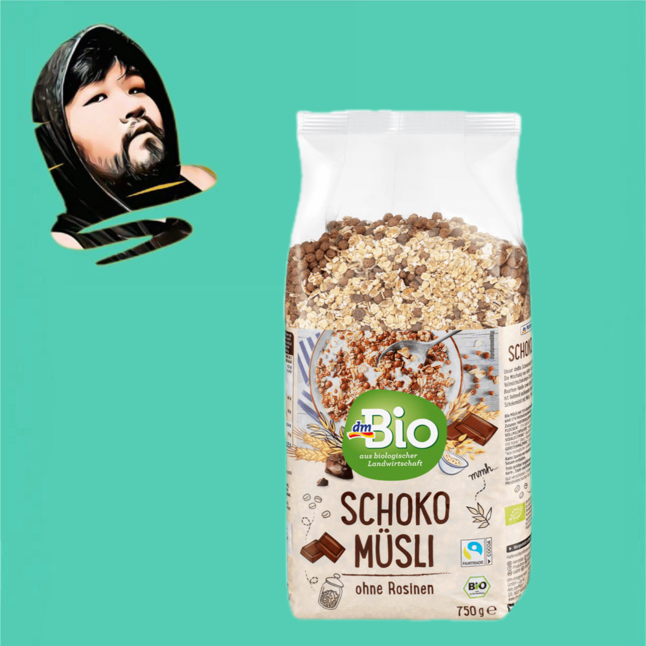 德国直邮【全场满300包邮】dm bio有机巧克力无葡萄干燕麦750g