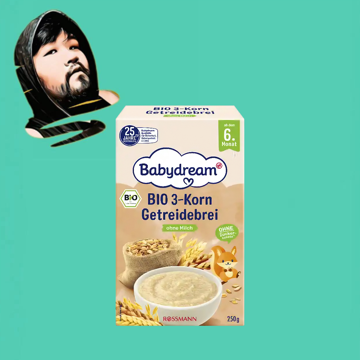 德国直邮【全场满300包邮】Babydream6个月+有机三重混合谷物250g