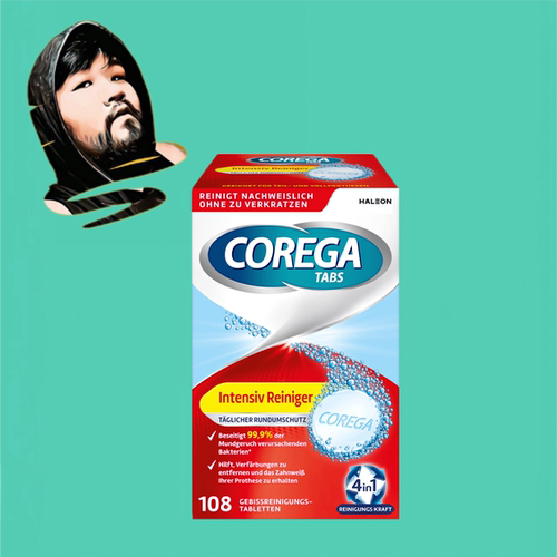 德国直邮【全场满300包邮】COREGA深度多效假牙清洁片108片