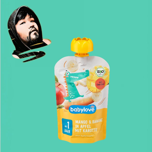 德国直邮300包邮babylove有机1岁+香蕉苹果芒果胡萝卜吸吸乐100g
