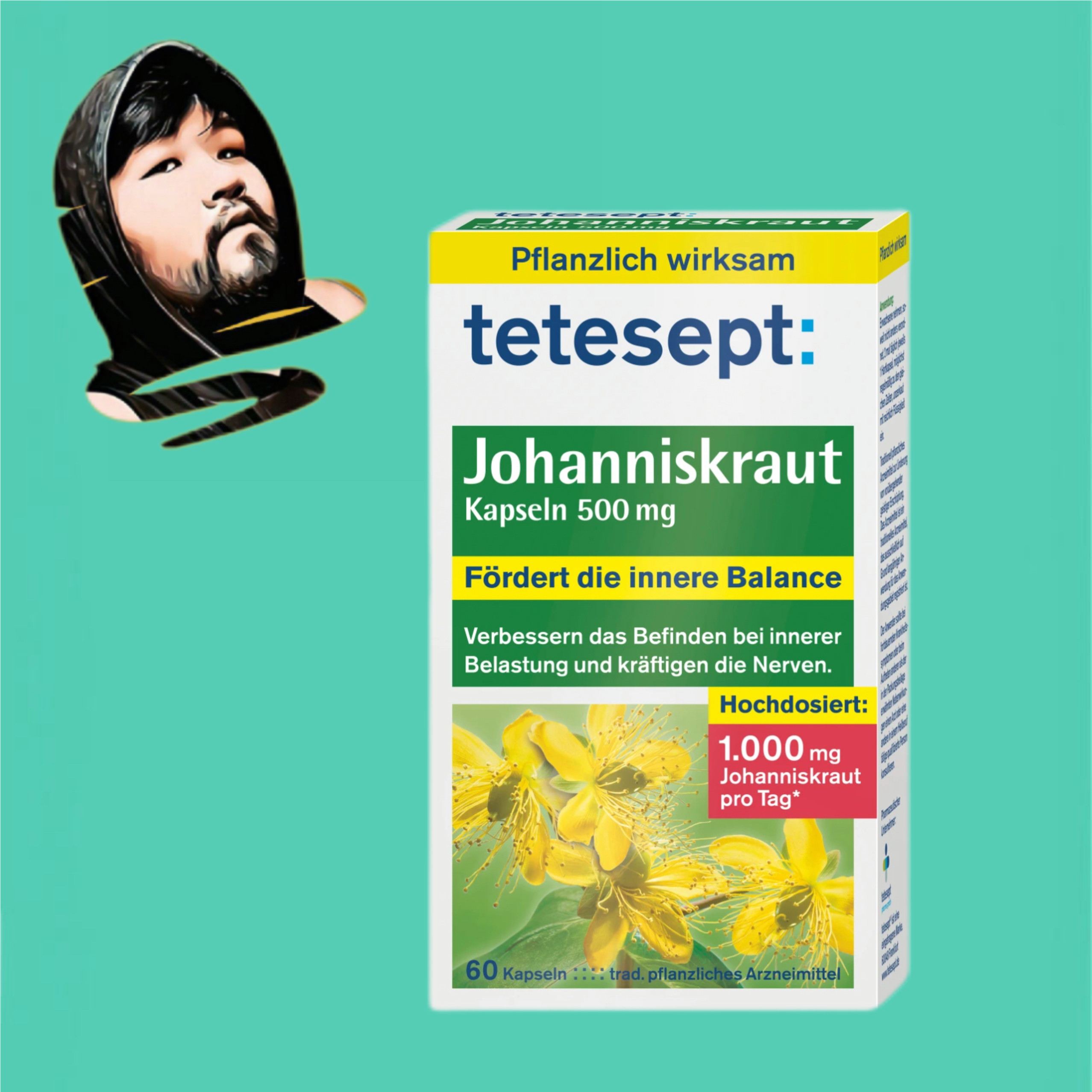 德国直邮【全场满300包邮】tetesept圣约翰草囊粒60粒