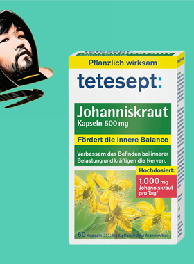 德国直邮【全场满300包邮】tetesept圣约翰草囊粒60粒