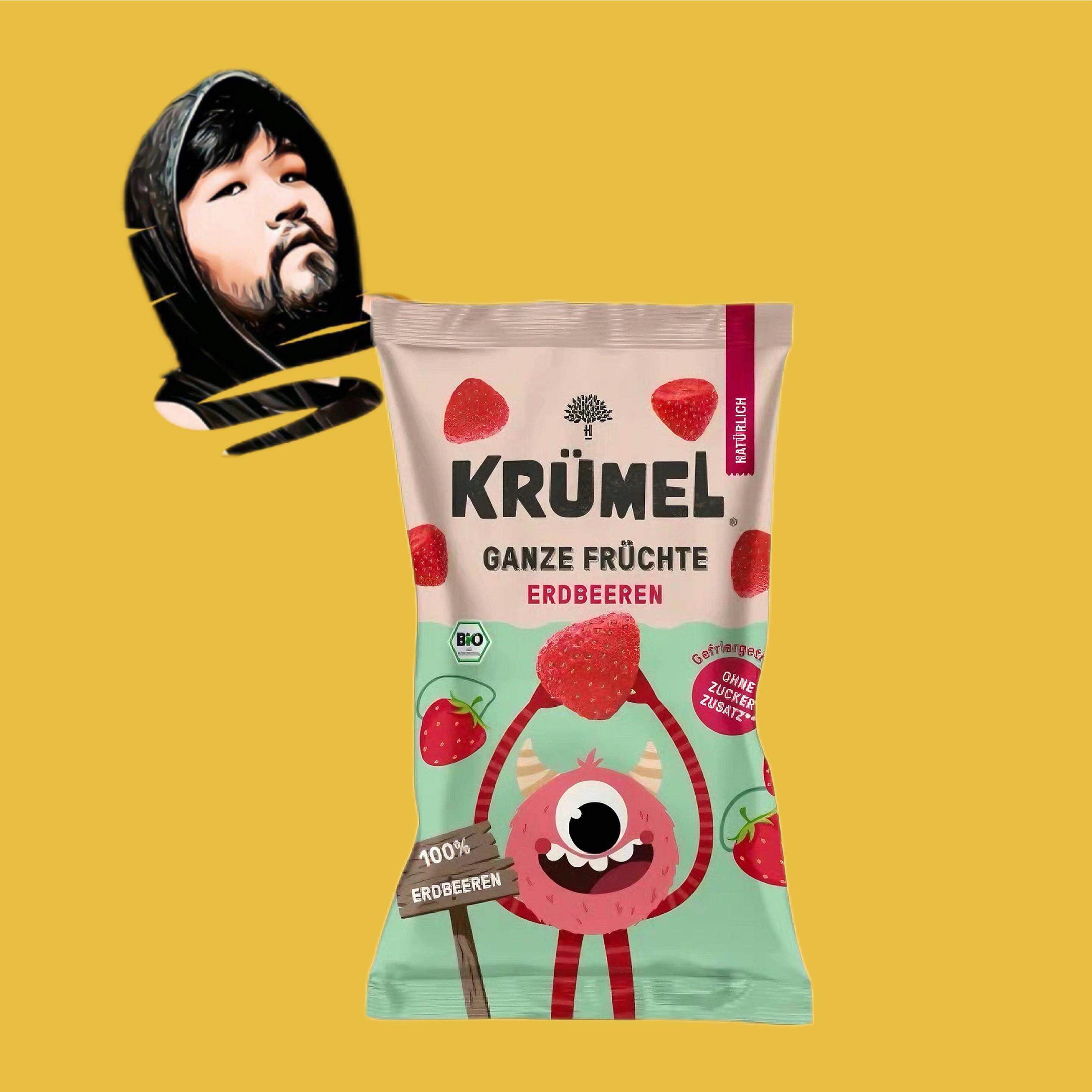 德国直邮满300包邮krumel3岁+有机冻干囫囵草莓10g