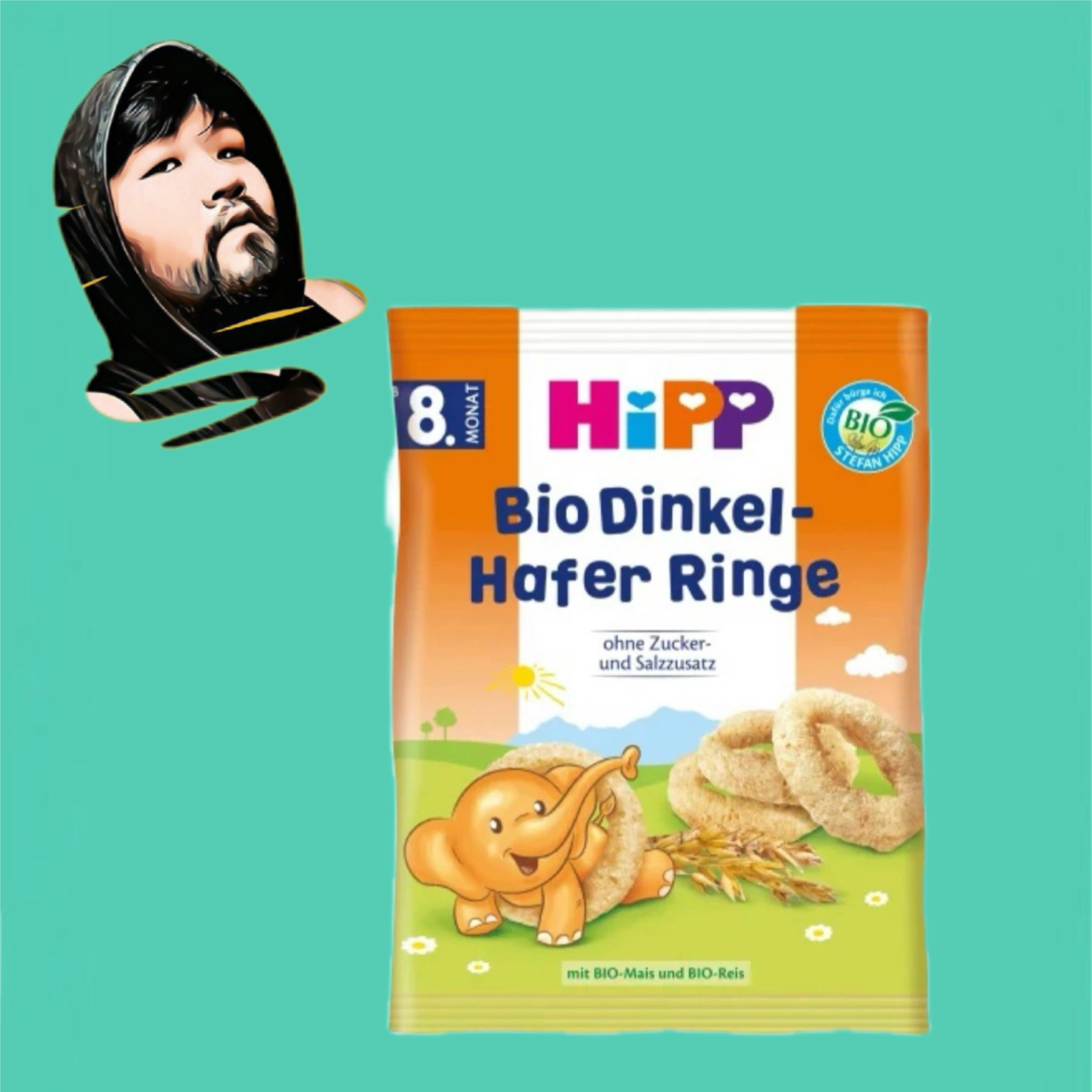 德国直邮满300包邮hipp/喜宝8个月+宝宝零食有机燕麦圈30g