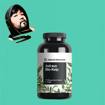 德国直邮【全场满300包邮】Natural elements有机海藻碘囊粒365粒