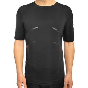 德国鹤牌crane速干排汗跑步健身骑行压缩男短袖衫圆领体恤衫处理