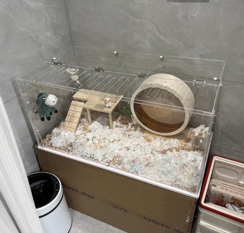 80基础笼仓鼠笼小仓鼠形笼子透明宠物笼亚克力金丝熊透明笼大笼子