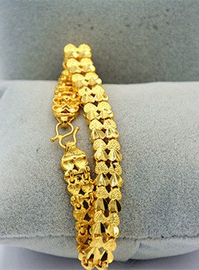 镀金双爱心手链新款欧