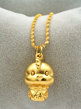 首饰欧币金生肖鸡宝宝24k吊坠