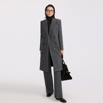 xyi宽松慵懒风高级灰黑人字纹