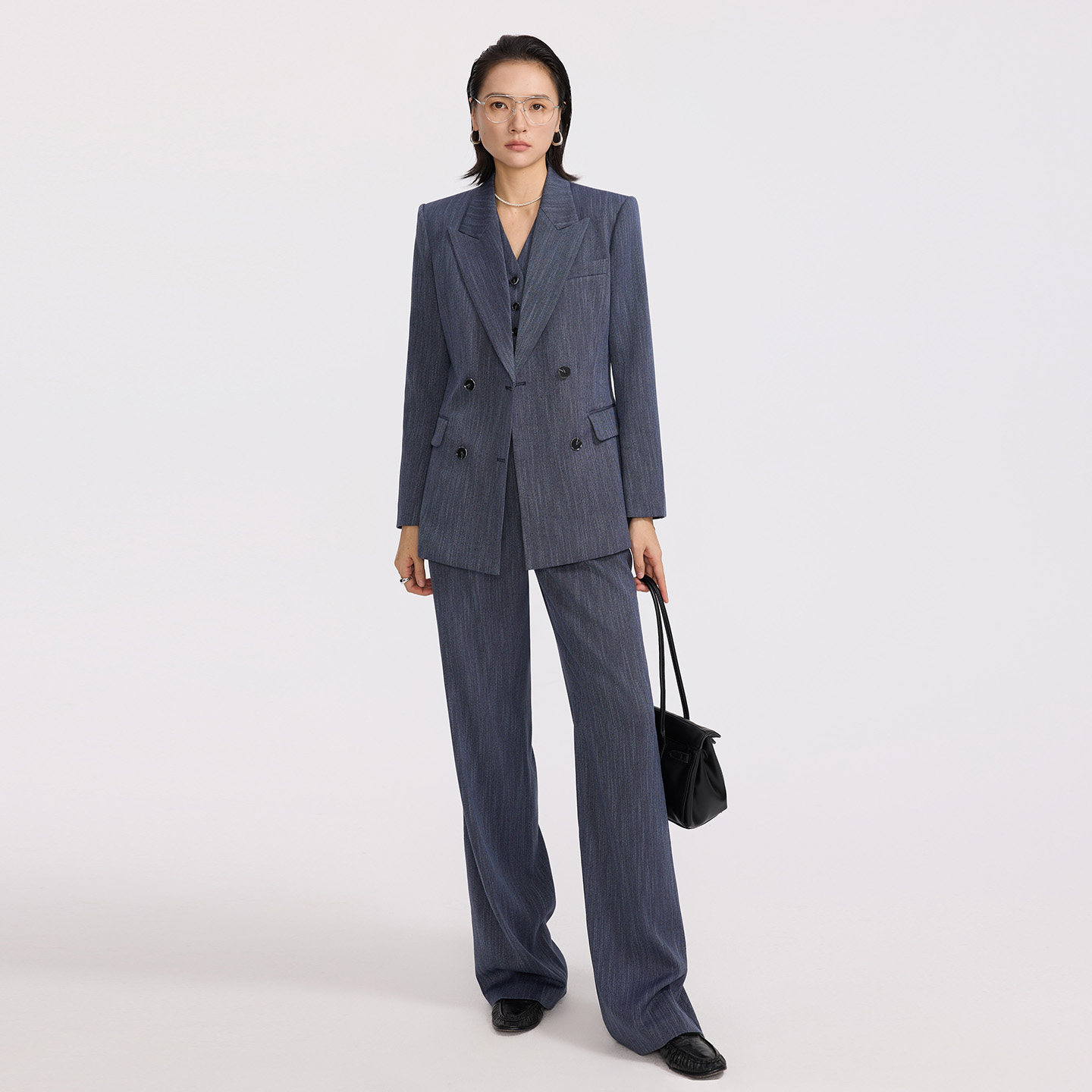 xyi 2026西装外套女气质名媛高级感牛仔蓝色三件套新款职场西服春,女装/女士精品,西装,淘宝优惠券,粉丝福利购,淘宝优惠卷