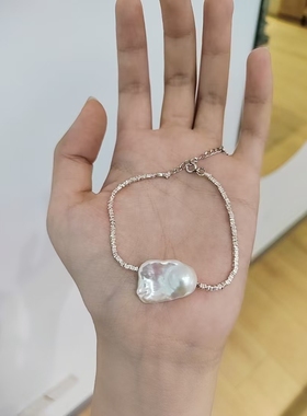 纯银巴洛克珍珠手链女小众设计感高级轻奢气质百搭手饰