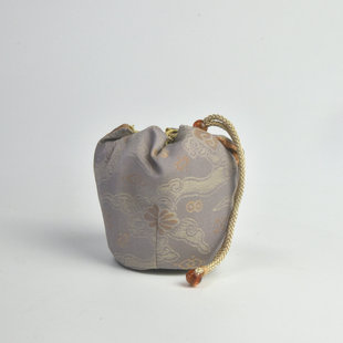 高端仿宋锦缂丝日本西阵织抽绳杯袋茶道零配