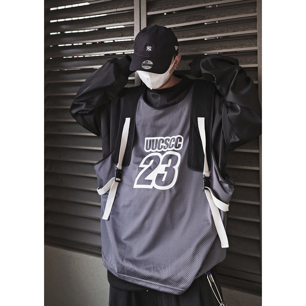 嘻哈美式复古套头球衣外套