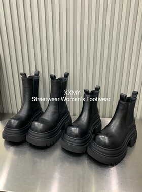欧洲站2026年秋冬新款马丁靴女欧货厚底松糕底真皮套筒短靴烟筒靴