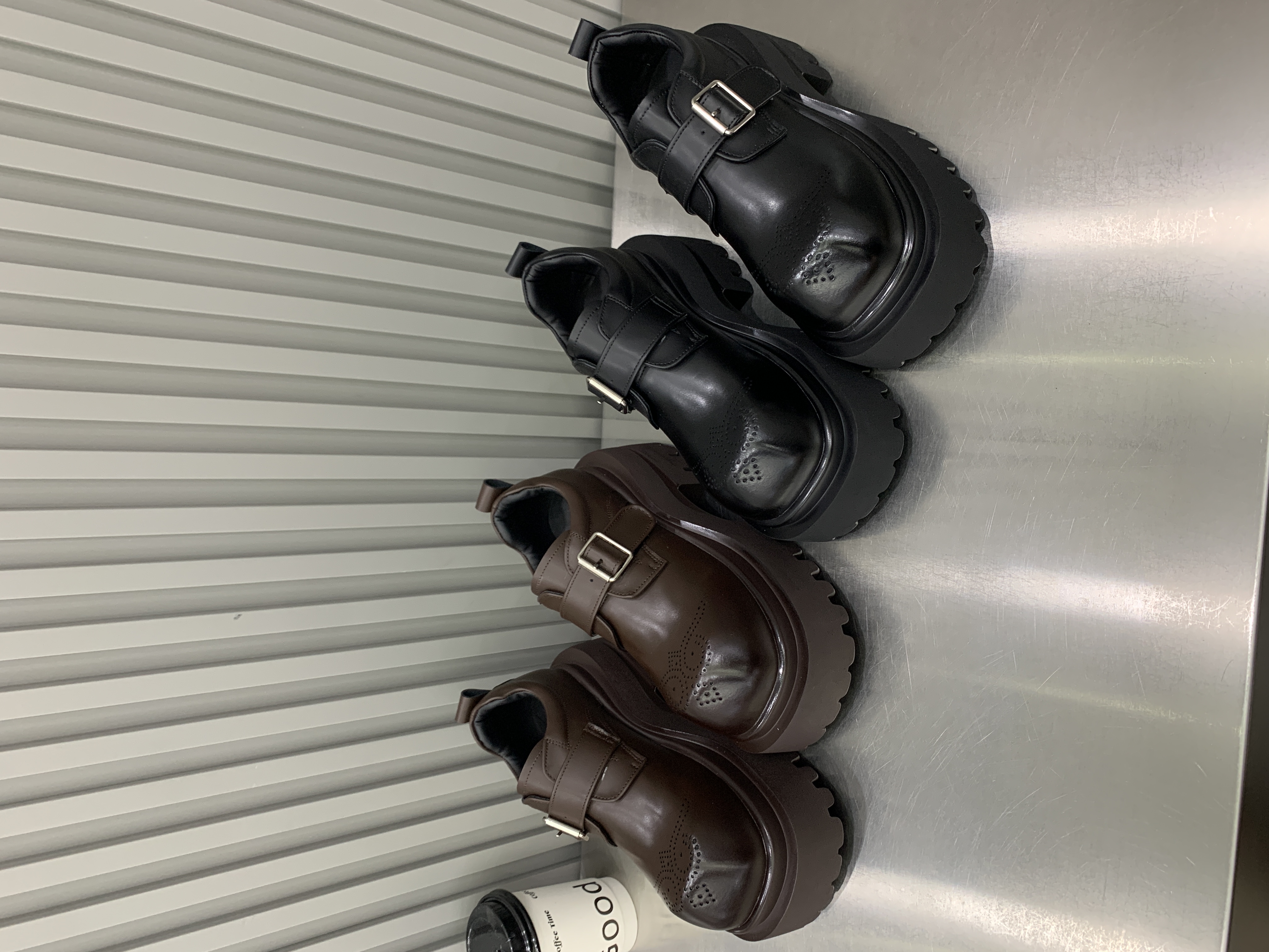 厚底黑色小皮鞋女2025春秋冬新款英伦风真皮孟克鞋复古百搭乐福鞋