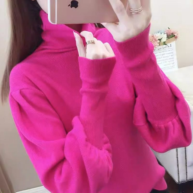 高领套头堆薄堆薄款毛衣女