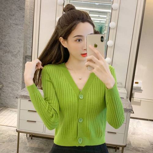 V领开衫小短小短款女春秋