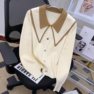新款 防晒衫 娃娃领长袖 女宽松休闲百搭毛衣上衣薄款 针织开衫 春季