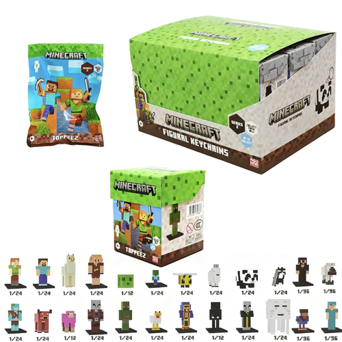 我的世界正版品盲盒挂件摆件钥匙扣minecraft手办玩具周边礼物