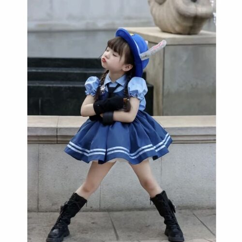 迪士尼·公主裙朱迪兔子警官女童洛丽塔摄影影楼服装cos公主裙