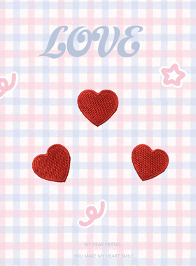 爱心红色小号心形刺绣布贴衣服百搭补丁贴包包鞋子装饰DIY自粘