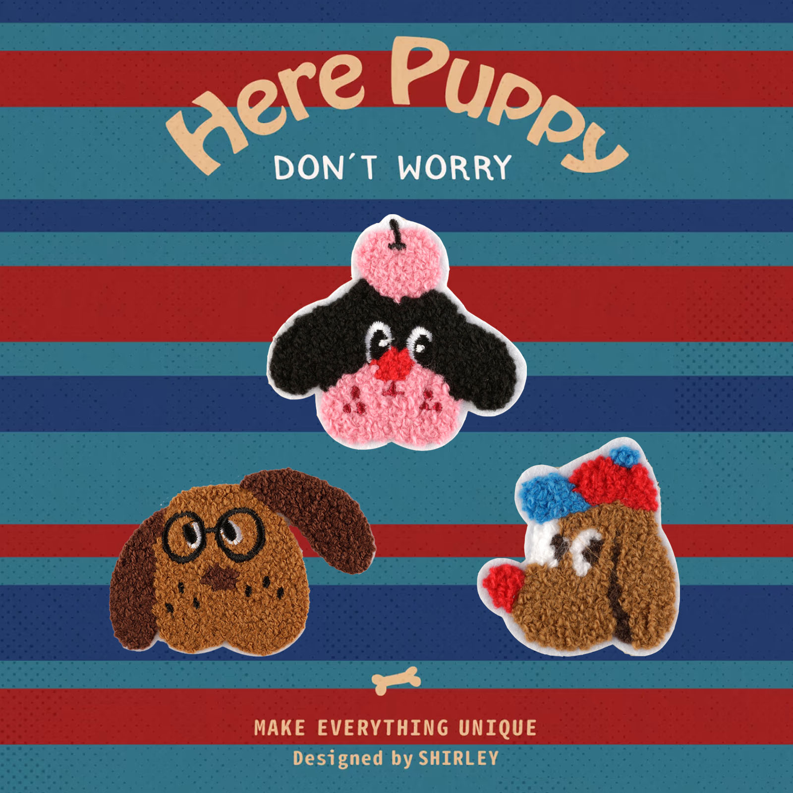 卡通毛巾绣动物服装箱包装饰贴