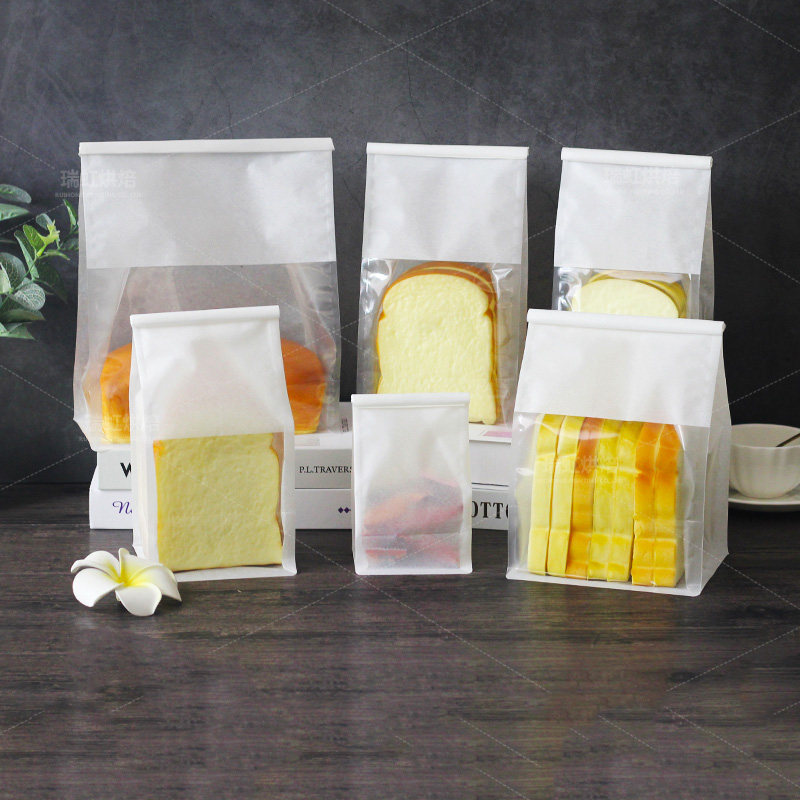 纯白吐司包装250g正方形土司袋450g整颗面包袋防油袋子开窗棉纸袋