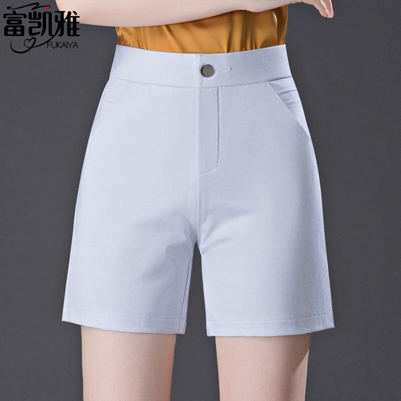 短裤女夏季高腰外穿四分裤宽松直筒中年妈妈裤子春秋四分裤女大码