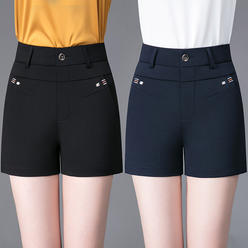 短裤女高腰2024新款外穿夏季中年妈妈裤子春秋宽松女士四分裤大码