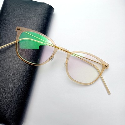 林德6609超轻眼镜框4.2g纯钛镜腿