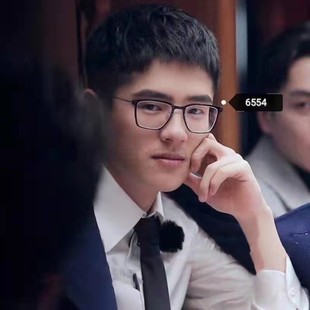 希百视林德6554超轻7g刘昊然男商务方框近视眼镜架磨砂黑辐射大脸