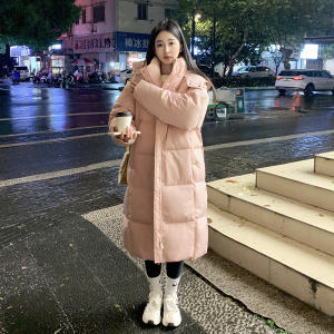 羽绒棉服女中长款过膝2024年冬新款韩版宽松棉袄加厚学生中戏外套