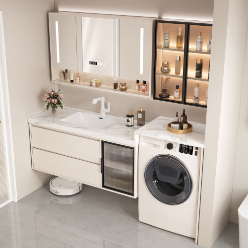 阳台洗衣机一体柜无缝盆赠送安装