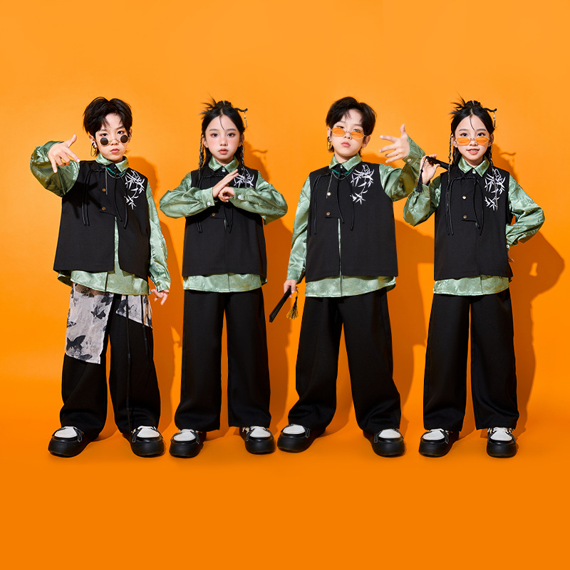 儿童中国风服装元旦演出服街舞