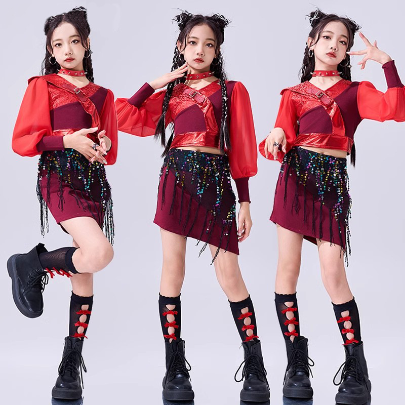 女童爵士舞套装元旦团体演出服